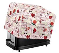Tevecatos Heart Ladybug Rose Floral Goblin Print Toaster Dust Cover Toaster Protector Valentine's Day Bread Machine Oven Cloth Cover Reusable Bakeware Protector for Kitchen Accessories 2 Slice