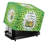 Tevecatos Polka Dot Shamrock Beer Print Toaster Oven Cloth Cover Dustproof Toaster Bread Maker Protector Reusable Small Appliance Protective Cover for St. Patrick's Day Kitchen Home Decor 4 Slice