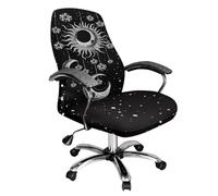 Tevecatos Removable Office Chair Covers Dustproof Stain Resistant Computer Desk Chair Seat Covers Easy to Remove Comfortable Desk Chair Covers with Tarot Sun Moon Star Pattern Large