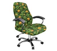 Tevecatos Shamrock Coin Green Gaming Chair Covers Comfy Stain Resistant Computer Desk Chair Seat Covers Stretch Easy to Install Universal High Back Chair Slipcover for St. Patrick's Day Small