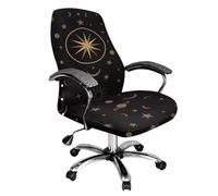 Tevecatos Tarot Sun Moon Star Print Balck Gaming Chair Covers Universal Removable Comfortable Office Chair Covers Non-Slip Stretchy Easy to Install Washable Desk Chair Seat Protector Small