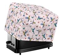 Tevecatos Valentine's Day Toaster Dustproof Cover with Heart Hummingbird Butterfly Print Waterproof Toaster Protector Bread Maker Protector Bread Machine Dust Cover with Drawstring 4 Slice