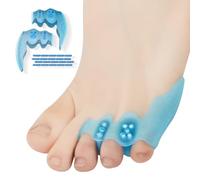 Tevezo Tailor’s Bunion Corrector and Pinky Toe Separators - Gel Protectors for Pain Relief, Overlapping, Curled Toes - Little Straightener - Adjustable Tailor Pads - Toes Spacer (Blue)