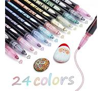TEVILIK Glitter Pens, Magic Pens, Easter Gifts Children, Gifts for Girls, 24 Outline Pens, Children's Magic Pens for Easter Crafts, Children, Crafts Girls, Gifts 4-12 Years