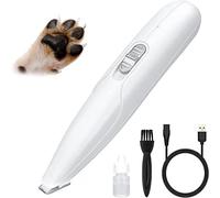 Tevimpeya Dog Paw Clippers for Grooming, Pet Dog Claw Trimmer, USB Rechargeable Cordless Silent Electric Shaver for Dogs and Cats Hair Around Face, Eyes, Ears, HIPS and Paws, 2 Speed (White)