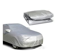 Tevimpeya Universal Sliver Car Cover with Elastic Band Waterproof UV Protection Car Cover
