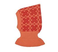 tevirP 100% Merino Wool Balaclava Hat Scarf Baby Knit (M, Orange-Red)