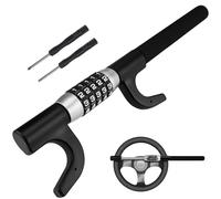 Tevlaphee Steering Wheel Lock, 5-Digit Keyless Combination Anti-Theft Device, Heavy Duty Universal Fit for Cars/SUVs/Vans/Trucks, Adjustable Extendable Design, High Security (Black)
