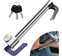 Tevlaphee Steering Wheel Lock, Car Break Pedal Lock, Retractable Hook, Universal, Heavy Duty, Anti-Theft for Car SUV Truck Van Security with 3 Keys