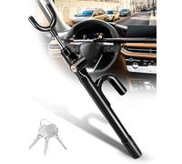 Tevlaphee Steering Wheel Lock, Car Security Lock, Heavy Duty Anti-Theft Device, High Visibility, Universal Fit for Cars, SUVs & Vans, Adjustable, Solid Steel Core, 3 Keys(Black)