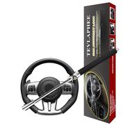 Tevlaphee Steering Wheel Lock For Cars,Car Steering Wheel Lock,Vehicle Anti-Theft Lock,Adjustable Double Hook Universal Fit Emergency Hammer Window Breaker Self Defense Heavy Duty Secure (Black)