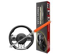Tevlaphee Steering Wheel Lock, Steering Lock, Car Anti-Theft Device, Adjustable, Universal Fit, Heavy Duty Secure, 3 Keys, Emergency Hammer Window Breaker(Orange)