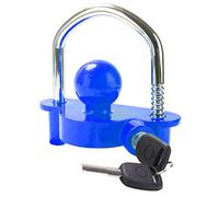 Tevlaphee Trailer Ball Lock Hitch Coupler Towing Lock Adjustable Easy Installation Heavy Duty Steel and Aluminum Alloy Base for Towing Caravan Trailer Security with 2 Keys (Blue)