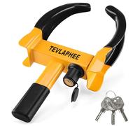 Tevlaphee Wheel Clamp Lock Heavy Duty Anti-Theft, Adjustable Security for Cars, Vans, Motorhomes (Fits 7-11" Tyres), Weatherproof & Vandal-Resistant Design (Black&Yellow)