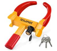 Tevlaphee Wheel Clamp Lock Heavy Duty Anti-Theft, Adjustable Security for Cars, Vans, Motorhomes (Fits 7-11" Tyres), Weatherproof & Vandal-Resistant Design (Red&Yellow)