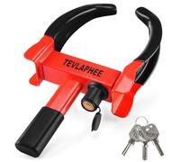 Tevlaphee Wheel Clamp Lock Heavy Duty Anti-Theft, Adjustable Security for Cars, Vans, Motorhomes (Fits 7-11" Tyres), Weatherproof & Vandal-Resistant Design (Black&Red)