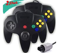 Tevodo N64 Controller, Upgraded Joystick Classic Wired Controller Compatible with N64 Console(Black and Black)