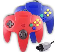 Tevodo N64 Controller, Upgraded Joystick Classic Wired Controller Compatible with N64 Console(Red and Blue)