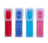 Tevodo Wii Remote Controller, 4 Packs Upgrade Wireless Controller Compatible with Wii Wii U(Red Blue Pink Deep Blue)