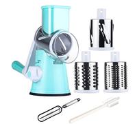 Tevokon Cheese Grater Rotary Vegetable Slicer Nuts Grinder Cheese Shredder Mandoline with 3 Blades Peeler Kitchenware Cook.