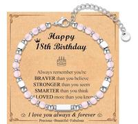 TEVOP 18th Birthday Gifts for Girls, Birthday Bracelet Tiny Beaded Bracelet Birthday Gifts for 18 Year Old Girls, Sweet 18th Birthday Presents for Daughter Granddaughter Niece Sister
