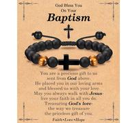 TEVOP Cross Bracelet for Boys, Holy Communion Confirmation Christening Gift | Baptism Gifts for Son Brother Grandson Nephew