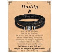 TEVOP Daddy Gifts from Daughter, Leather Bracelet for Daddy