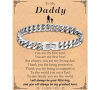 TEVOP Daddy Gifts from Son, Cuban Link Bracelet Daddy Bracelet for Men
