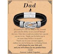 TEVOP Gift for Dad, Engraved Leather Bracelet