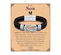 TEVOP Son Gifts, Engraved Leather Son Bracelet