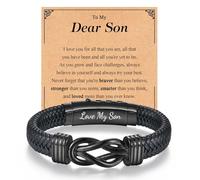 TEVOP Son Gifts from Mum Dad, Adjustbale Leather Bracelet