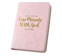 Tevora One Minute with God for Women, 365 Daily Devotional Book and Prayer Journal, Pink Faux Leather Christian Gift, Portable Bible Reflection Guide for Quiet Time and Spiritual Growth