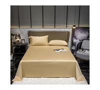TEVTEV Luxury Flat Sheet Only 300 TC 100% Long Staple Cotton Satin Flat Sheet Hotel Quality Bedding Bed Top Sheet For Single/Twin Full/Double Queen King Bed (Color : Gold, Size : 48x74cm-19x29 x2)