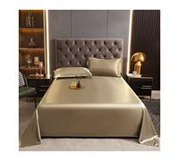 TEVTEV Premium Microfiber Flat Sheet Super Soft Cooling Flat Bed Sheet Hotel Quality Luxury Solid Color Satin Top Sheet For Single Twin Full Double Bed, 1 Piece (Color : Gold, Size : 170x230cm-67x90)