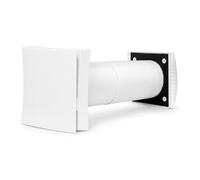 TEW Blauberg 100mm Acoustic Passive Vent Grille Kit, Background Ventilator, 2500mm² Equivalent Area, White - TEWBVK-EA-2500-WHI