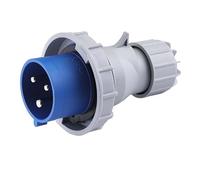 TEW Deligo 16A 3 Pin (2P+E) Blue IP67 Industrial Plug 240V