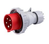 TEW Deligo 16A 5 Pin (3P+N+E) Red IP67 Industrial Plug 415V