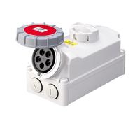 TEW Deligo 16A 5 Pin (3P+N+E) Red IP67 Interlocked Switch Socket 415V