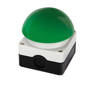 TEW Live IP65 Auto Reset Push Button Palm Switch Green Mushroom Head - Black/Grey Enclosure 1NO 1NC - TEWPSR/G