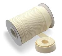Tewadoo Bias Tape Double Fold 1/2 Inch - Cream 55 Yards Polyester Binding Tape for Sewing, Quilt Binding, Hemming, Seaming and Fabric Piping