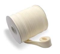 Bias Tape, Double Fold Bias Tape 1 Inch Continuous Bulk Bias Tape for Sewing, Quilting, Binding, Hemming, Apparel Craft, Polyester, Non-Stretch(Cream, 25mm, 55 Yards)