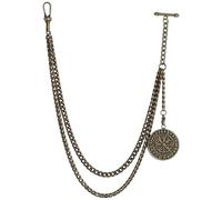 TEWAFOS Pocket Watch Chain，Watch Chain Men, Double-Layer Design, With Two Hooks, Halloween, Thanksgiving And Christmas Vests And Formal Clothes Accessories