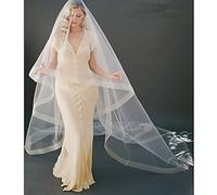 TEWAX Horsehair Edge Wedding Veil Without Comb one layer Bridal Veils