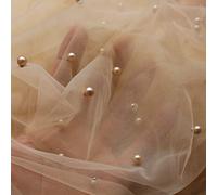 TEWAX Luxury Champagne Pearls Wedding Veil with Comb 3 M Long One Layer Beaded Pearl Bridal Veil Wedding Accessories Voile Mariage