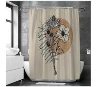 TEWAX Morandi Simple Strokes Shower Curtain 100% Polyester Simple Korean Style Shower Curtain Bathroom Set Waterproof Shower Curtain