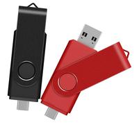 TEWENE 64GB USB C Memory Stick 3.0 2-Pack Usb C Flash Drive,2-in-1(USB-C and USB-A) Pen Drive with Lanyard for Mobile Phones and Computers.