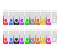 TEWENE USB Memory Stick 1GB USB Stick 2.0 Flash Drive 20-Pack,Thumb Drive Pen Drive,Usb Storage with Key Ring and Sticker for Computers, Cars and TVs