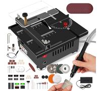 Tewpoy Mini Table Saw for Crafts,100W Power Mini Multi-Functional Table Saw,Portable Small,7-Speed Adjustable,0-90° Cutting,for DIY,Wood,Acrylic,and PCB Cutting