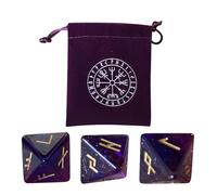 Tewzafiya Astrology Dice | 3 Piece Dice for Board Games - Resin Dice, Multi-Sided Runic Dice for Learning 'Astrology for Adults