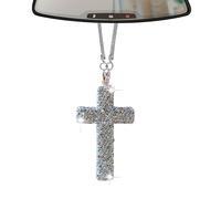 Tewzafiya Car Mirror Decoration - Car with Shiny Religious Cross | Religious Christians for Home Living Room Room Church Truck